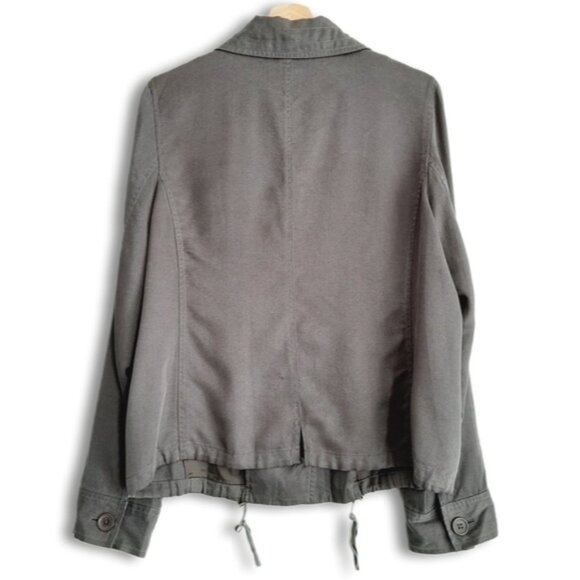 ERIC ALEXANDRE Lyocel Tencel Button Down Front Jacket Gray Sz 12 Flawed - Picture 8 of 13